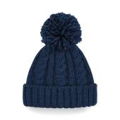 Cable Knit Melange Beanie - Navy - One Size