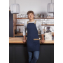LS 38 Bib Apron Urban-Look with Cross Straps and Pocket - steel blue - Stck