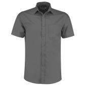 Short Sleeve Tailored Poplin Shirt, Graphite Grey, 14.5, Kustom Kit