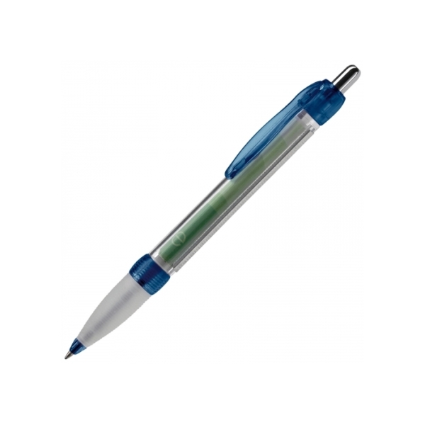 Banner-pen, grip transparent - Transparent Blue