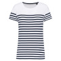 Marine-t-shirt ronde hals Bio dames White / Navy Stripes XXL