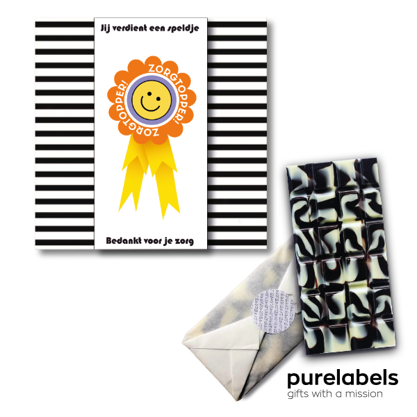 Dag van de zorg cadeau | Fairtrade chocoladereep in geschenkdoosje