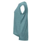 Bella Ladies Flowy Rolled Cuff Muscle T-Shirt, Heather Deep Teal, L, Bella+Canvas
