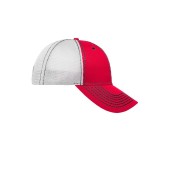 MB6229 6 Panel Mesh Cap - red/black/white - one size