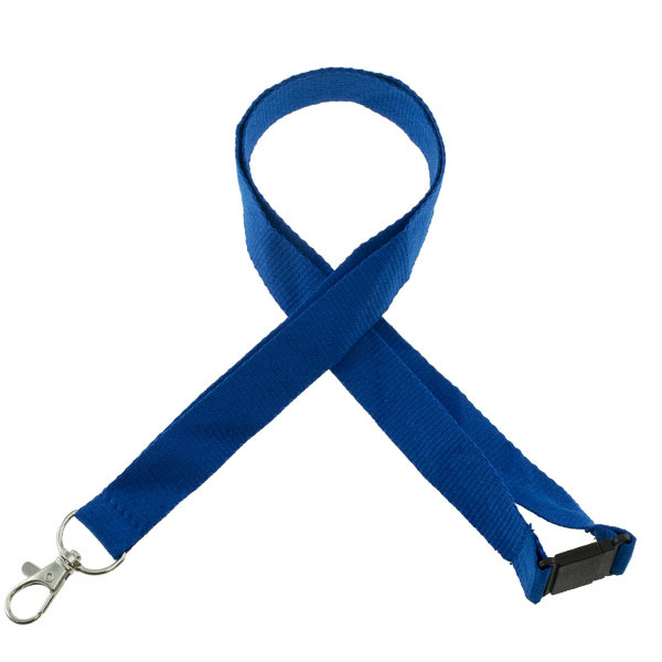 Onbedrukt Keycord met safety clip - blauw