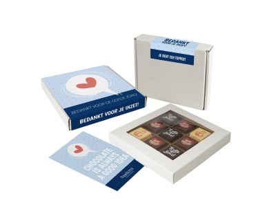 Doosje met Dag van de Zorg-pralines Doosje met Dag van de Zorg-pralines
