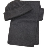 Polyester fleece (200 gr/m²) muts en sjaal Russo grijs