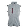 Ladies' Knitted Fleece Vest - light-grey-melange/red - XXL