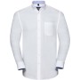 Afgewassen Oxford overhemd met lange mouwen White / Oxford Blue S