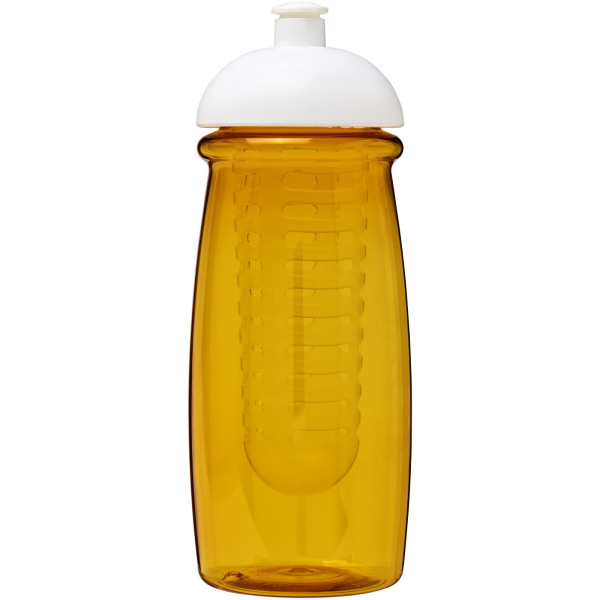 H2O Active® Pulse 600 ml bidon en infuser met koepeldeksel - Geel/Wit