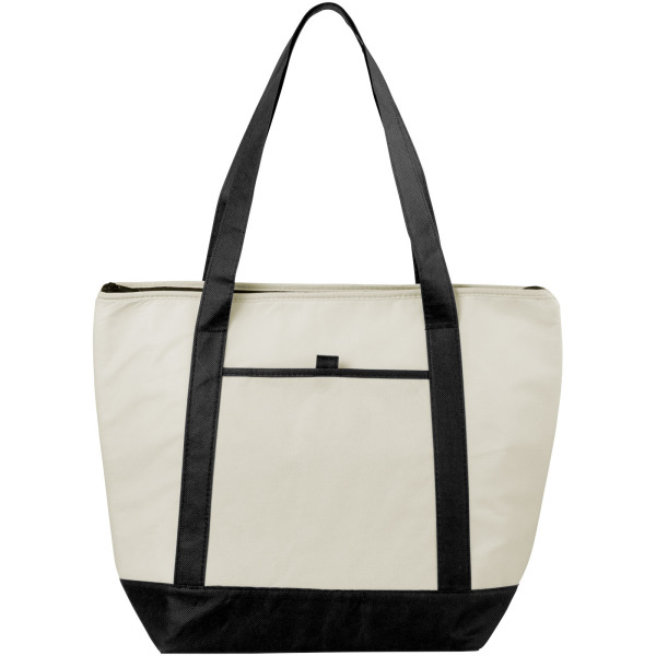 Lighthouse non-woven cooler tote 21L - Natural/Solid black