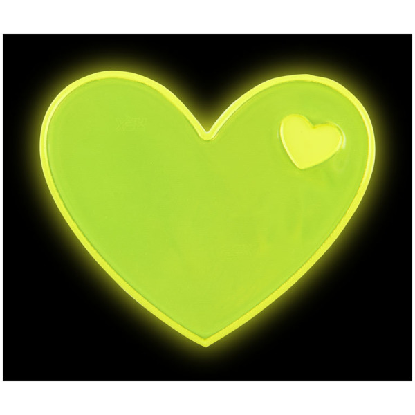 RFX™ S-12 heart M reflective PVC sticker - Yellow