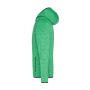 Men's Knitted Fleece Hoody - green-melange/black - M