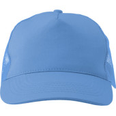 Katoenen pet met kunststof cap. lichtblauw