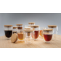 Dubbelwandig borosilicaatglas met bamboe deksel 350ml, transparant