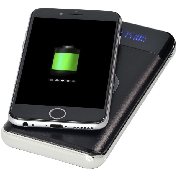 Constant 10.000 mAh wireless power bank with LED - Solid black