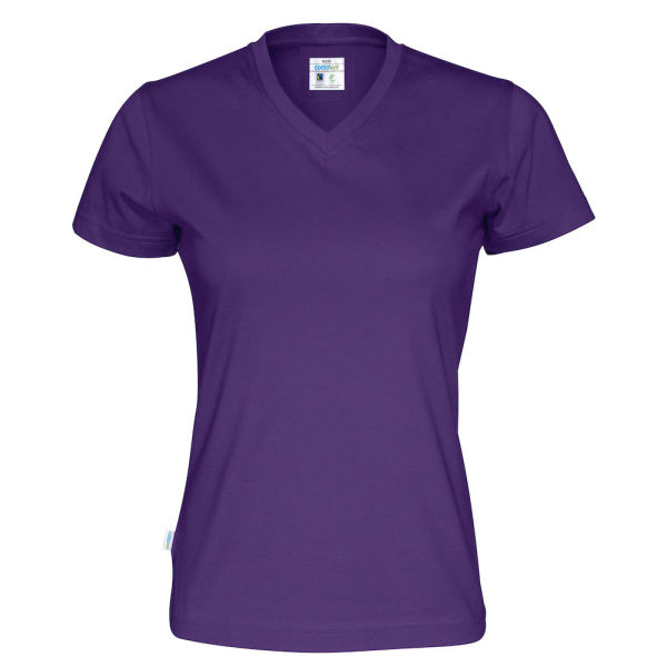 T-Shirt V-Neck Lady Purple XXL (GOTS)