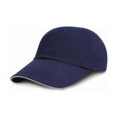 Brushed Cotton Sandwich Cap - Navy/White - One Size