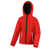 Kids TX Performance Hooded Softshell Jacket - Red/Black - XS (3-4)