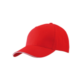 5 Panel Sandwich Cap One Size Red/White