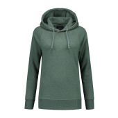 L&S Heavy Sweater Hooded Raglan for her forest green heather L