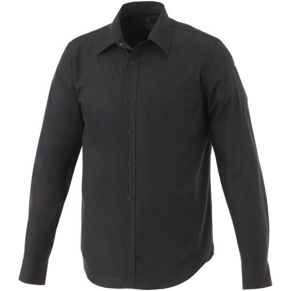 Hamell long sleeve men's stretch shirt - Solid black - XS
