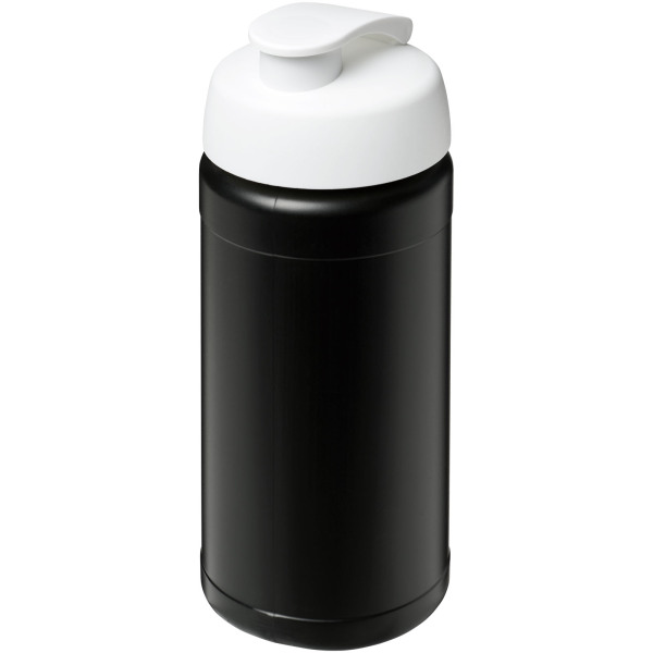 Baseline® Plus 500 ml flip lid sport bottle - Solid black/White