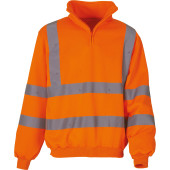 Signalisatie sweatshirt met 1/4 rits Hi Vis Orange 3XL