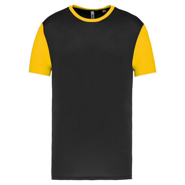 Tweekleurige jersey met korte mouwen voor kinderen Black / Sporty Yellow 12/14 ans