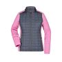 Ladies' Knitted Hybrid Jacket - pink-melange/anthracite-melange - XS
