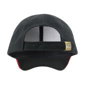 Sandwich Brushed Cotton Cap - Black/Red - One Size