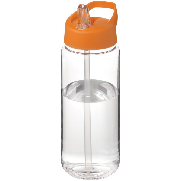 H2O Active® Octave Tritan™ 600 ml spout lid sport bottle - Transparent clear/Orange