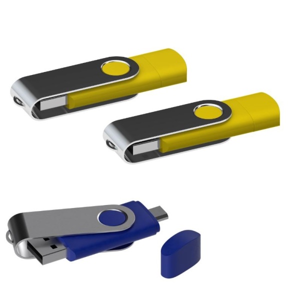 USB stick Twister met Micro USB geel 32Gb