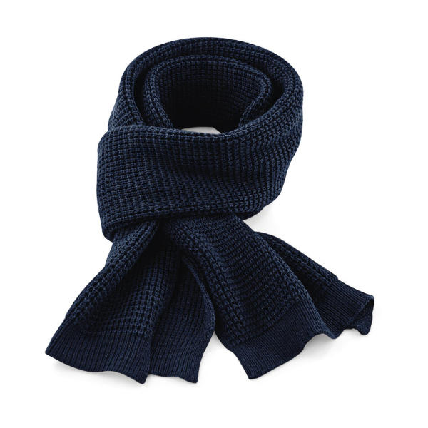 Classic Waffle Knit Scarf - French Navy