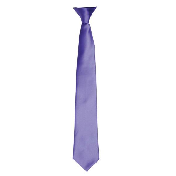 'Colours' Satin Clip Tie, Purple, ONE, Premier
