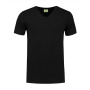 L&S T-shirt V-neck cot/elast SS for him Black 3XL