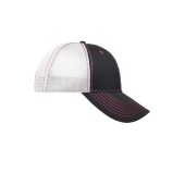 MB6229 6 Panel Mesh Cap grafiet/rood/wit one size