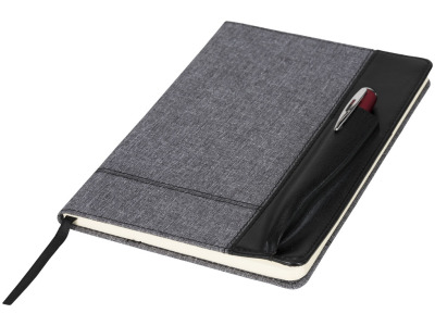 Heathered A5 notitieboek met ruimte voor een pen Heathered A5 notitieboek met ruimte voor een pen