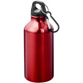 Oregon 400 ml aluminium waterfles met karabijnhaak - Rood