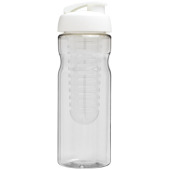 H2O Active® Base 650 ml sportfles en infuser met flipcapdeksel - Transparant/Wit
