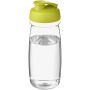 H2O Active® Pulse 600 ml flip lid sport bottle - Transparent/Lime