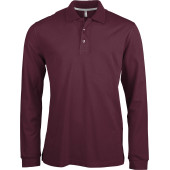 Men's long-sleeved polo shirt Wine S