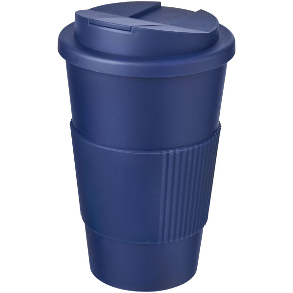 Americano® 350 ml tumbler with grip & spill-proof lid - Blue