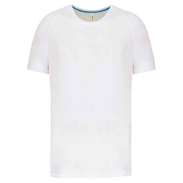 Gerecycled herensport-T-shirt met ronde hals White XS