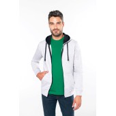 Men's contrast hooded full zip sweatshirt