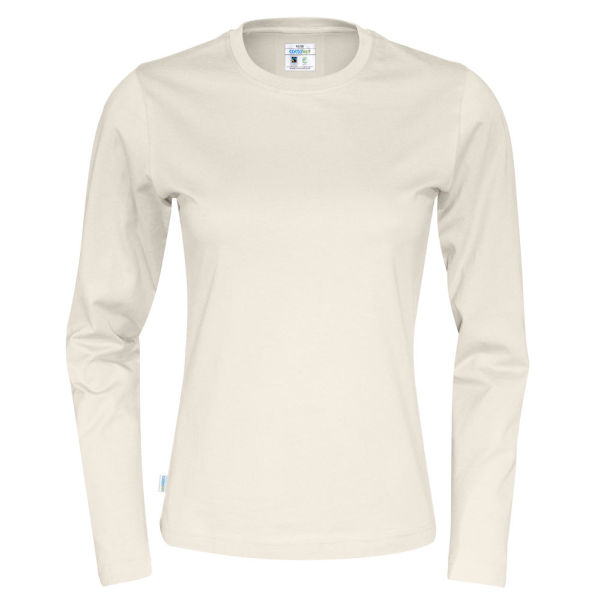 T-Shirt Long Sleeve Lady Off White XL (GOTS)