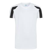 AWDis Kids Cool Contrast T-Shirt, Arctic White/Jet Black, 9-11, Just Cool