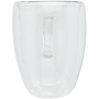 Manti 350 ml 2-delige dubbelwandige glazen kop met bamboe onderzetter - Transparant/Naturel