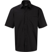 Men's Ss Pure Cotton Easy Care Poplin Shirt Black S