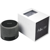Fiber 3W Bluetooth®-højttaler med trådløs opladning - Ensfarvet sort